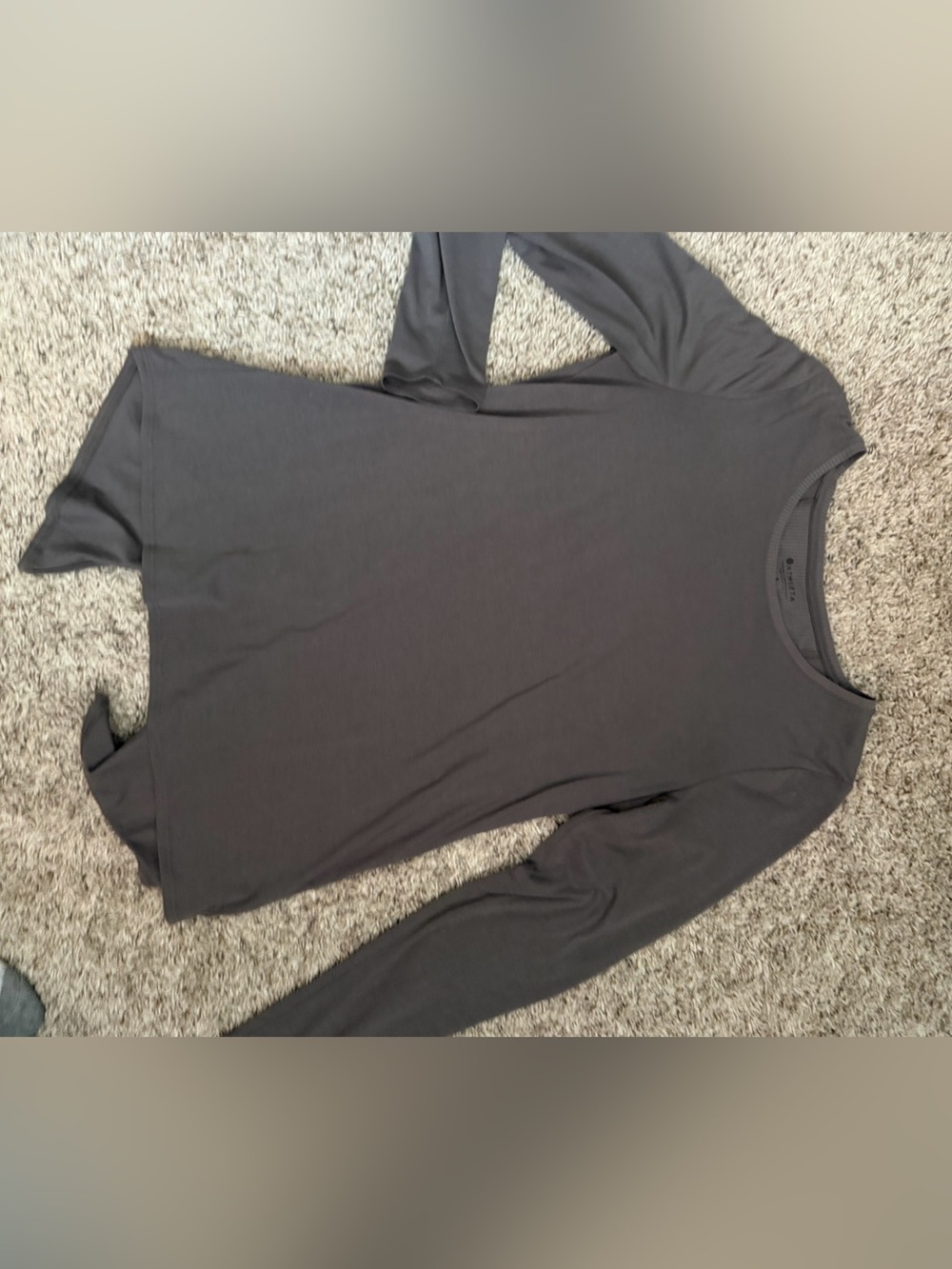 Athleta Charcoal Long Sleeve Scoop Neck Pajama Top